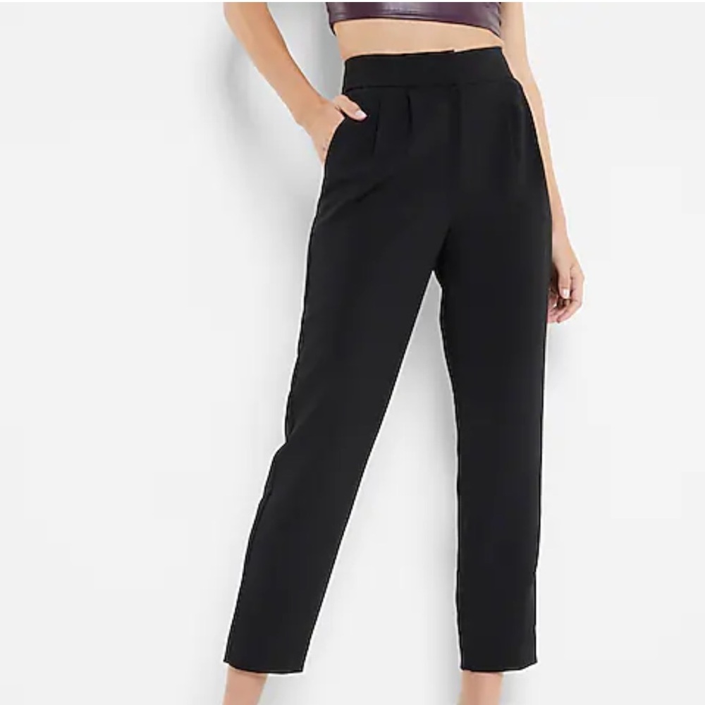 Express Super High Waisted Pleated Ankle Pant - 10L